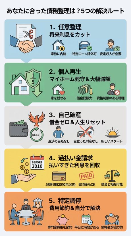 債務整理の5つの種類